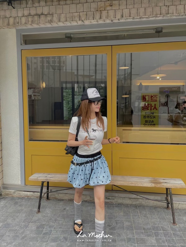 馬蹄彈性短袖上衣
